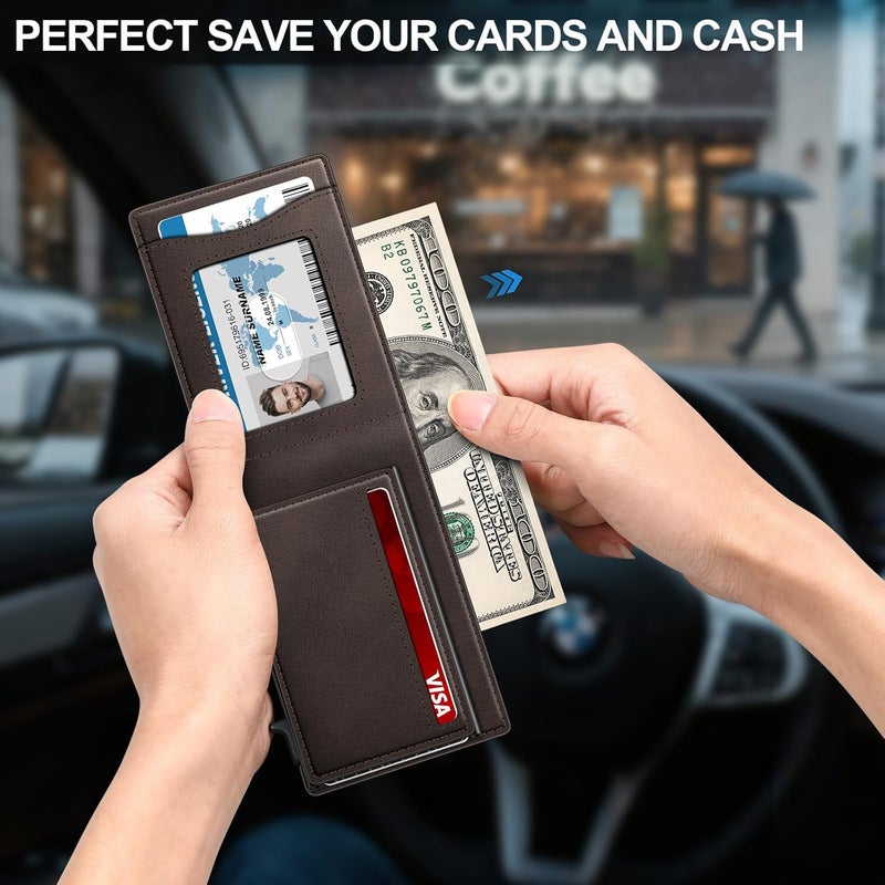 SEMORID Wallet for Men Wallet with Slim Pop Up Card Holder for 12-14 Cards, RFID Blocking Bifold Minimalist Smart Wallet, Credit Card Holder with ID Window & Cash Slot, Compact Metal Card Case, Gifts for Men - Image 2